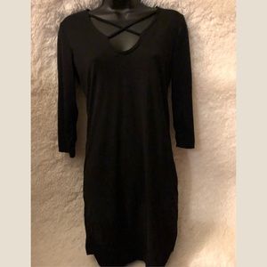 Long sleeve v-cut dress